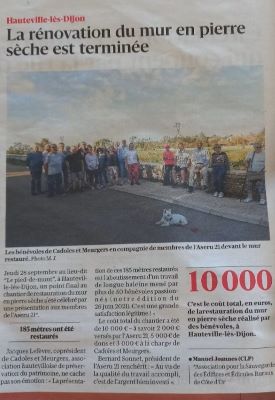 Mur du Pied du Mont article Bien Public
